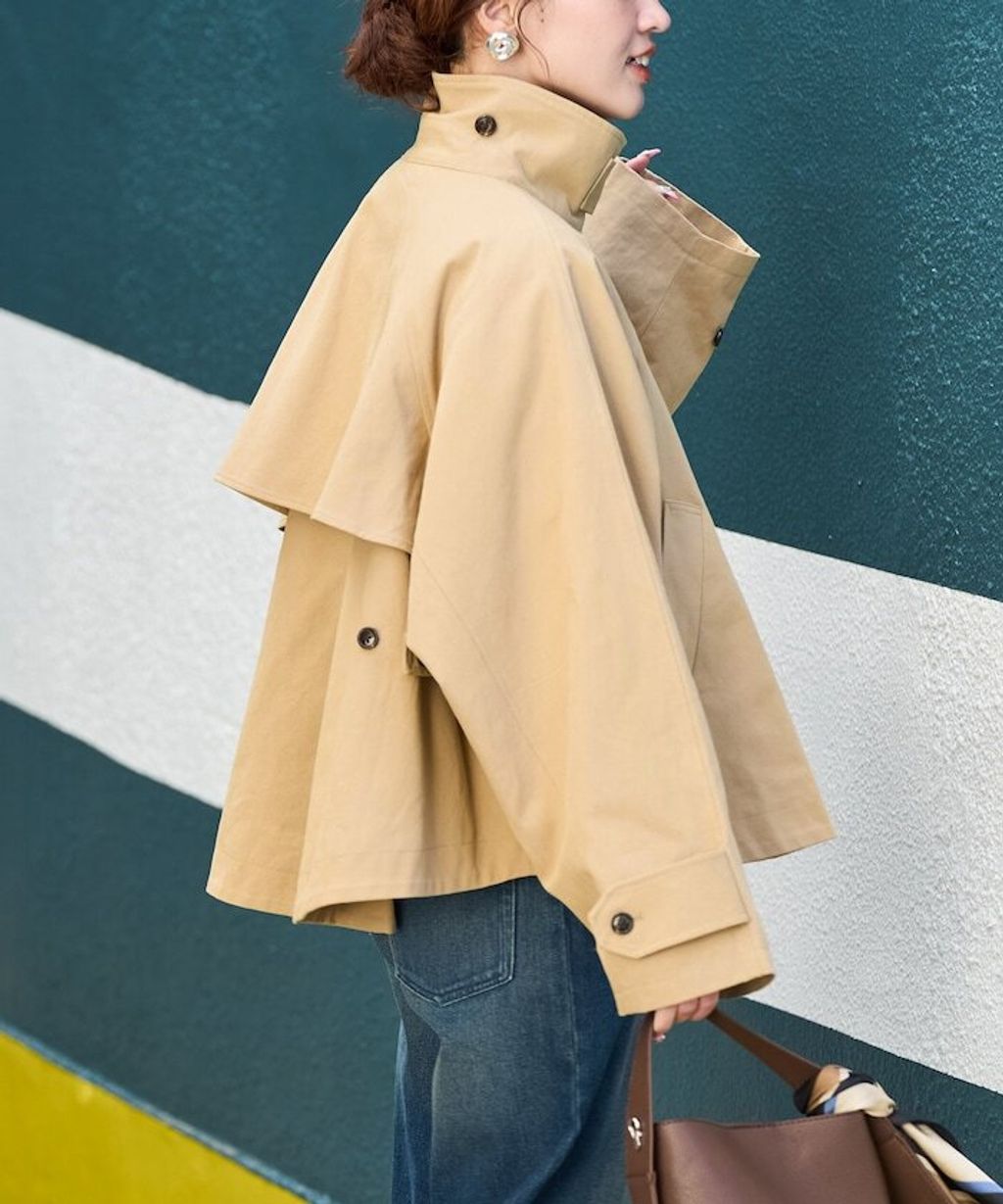 FREAKS STORE 短版傘擺廓型風衣_28