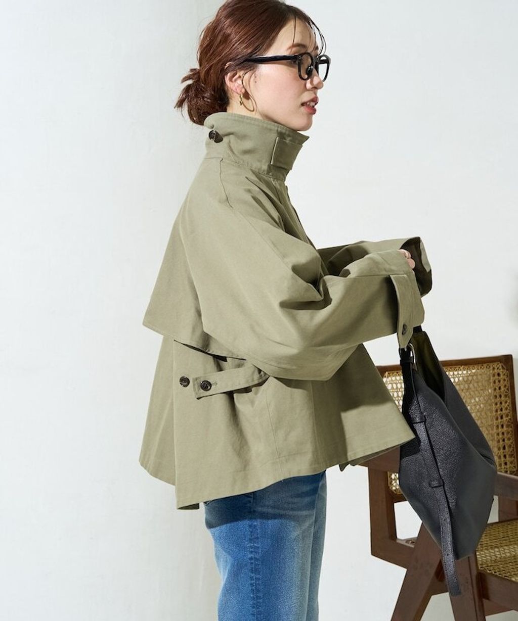 FREAKS STORE 短版傘擺廓型風衣_23