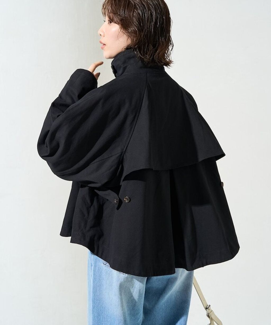 FREAKS STORE 短版傘擺廓型風衣_10