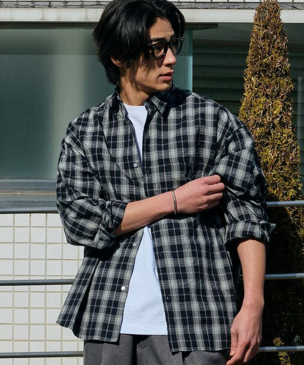 FREAKS STORE 寬鬆版型標領泡泡紗襯衫_3