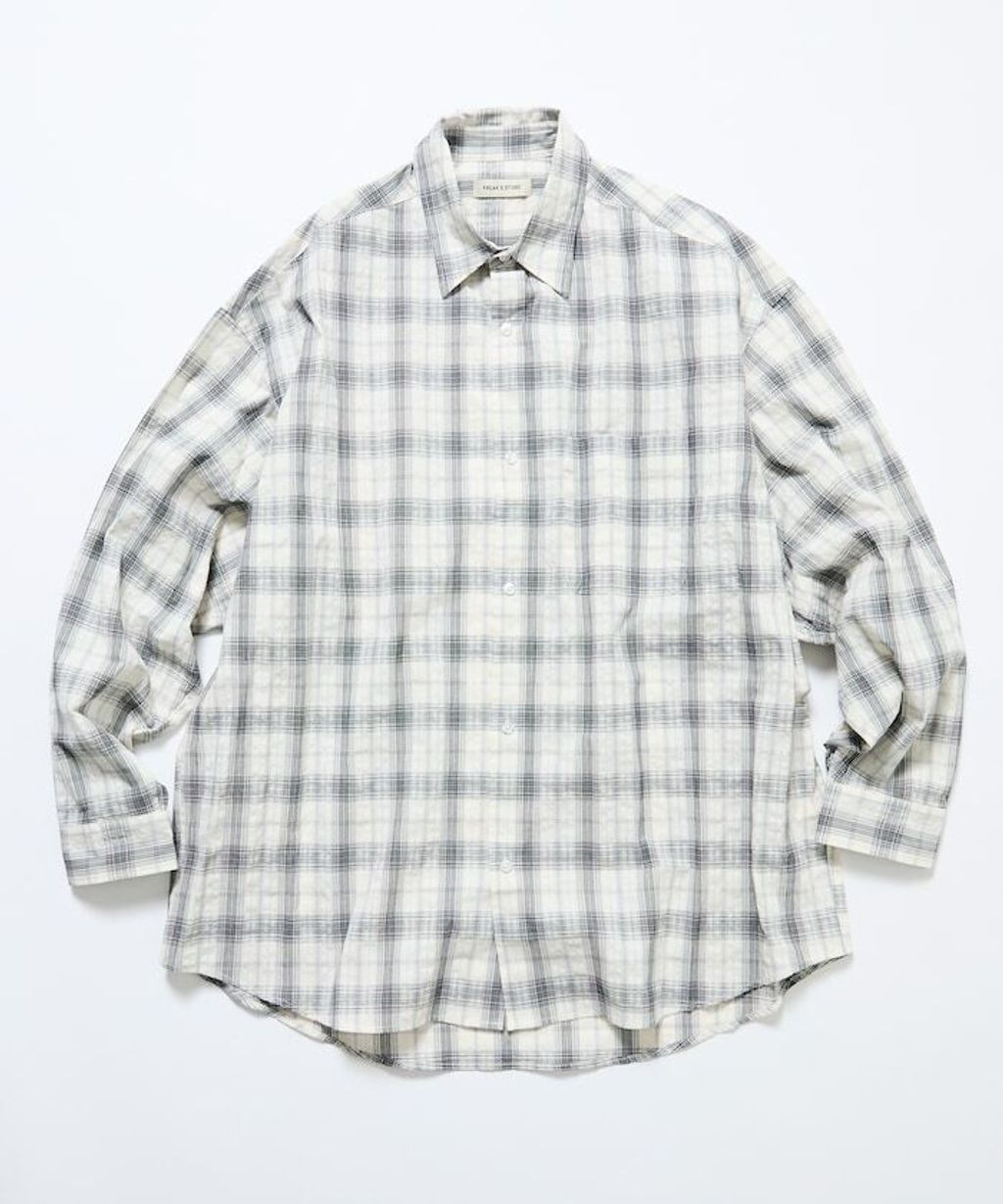 FREAKS STORE 寬鬆版型標領泡泡紗襯衫_1