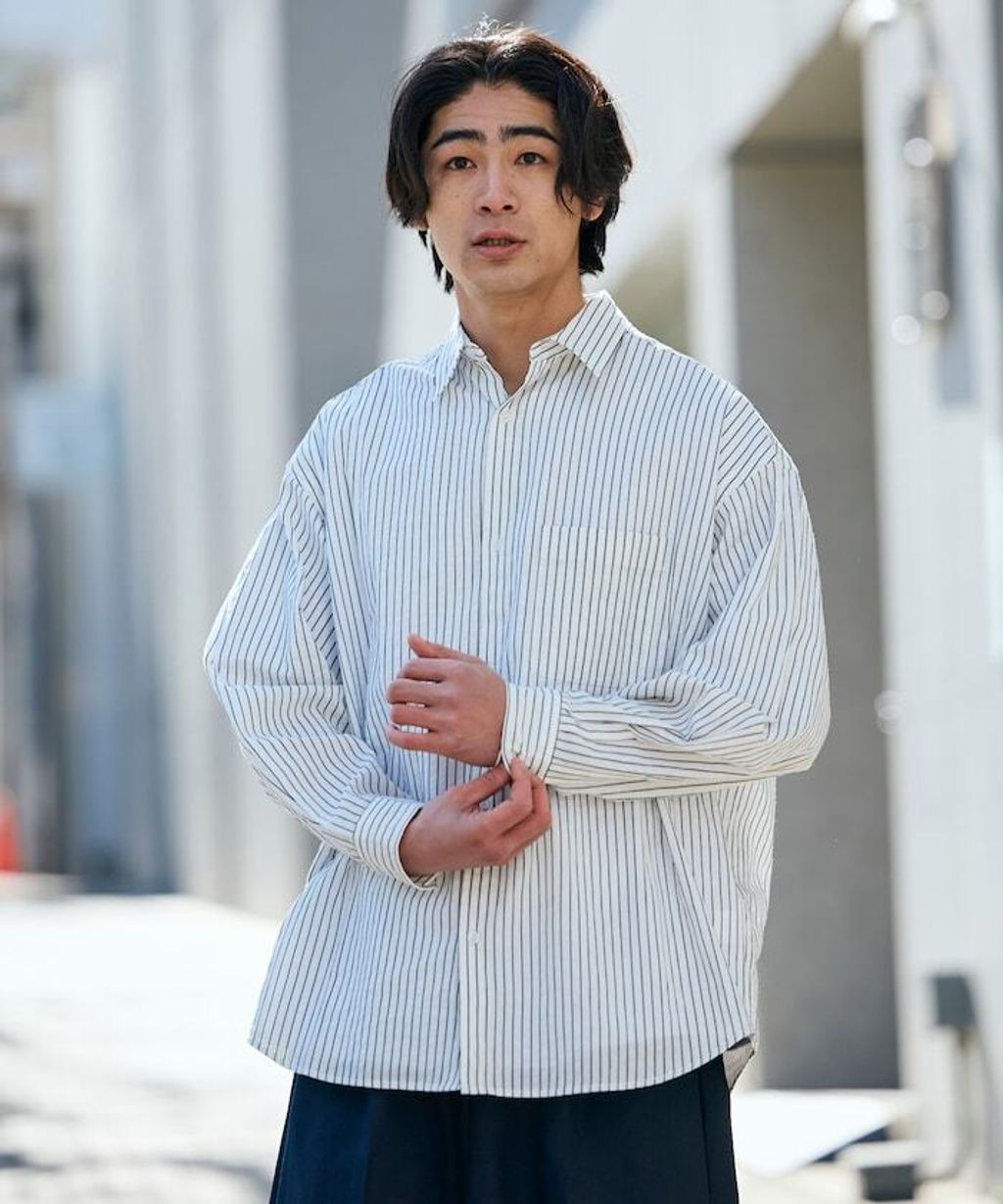 FREAKS STORE 寬鬆版型標領泡泡紗襯衫_39