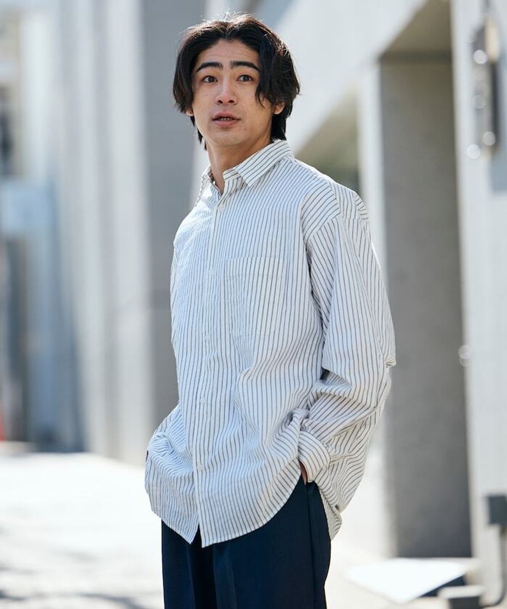 FREAKS STORE 寬鬆版型標領泡泡紗襯衫_38