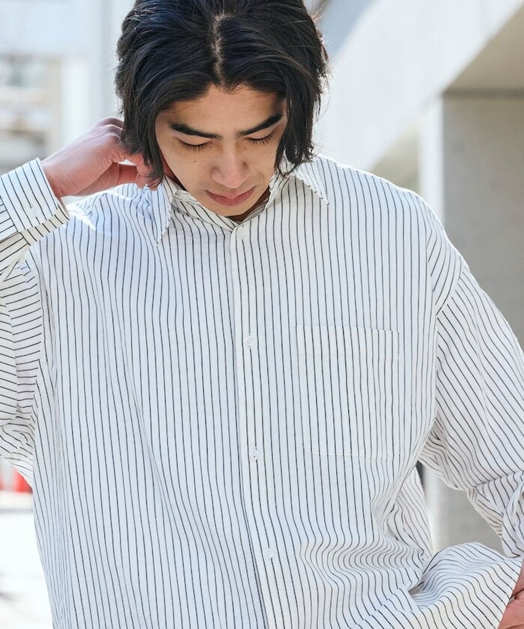 FREAKS STORE 寬鬆版型標領泡泡紗襯衫_41