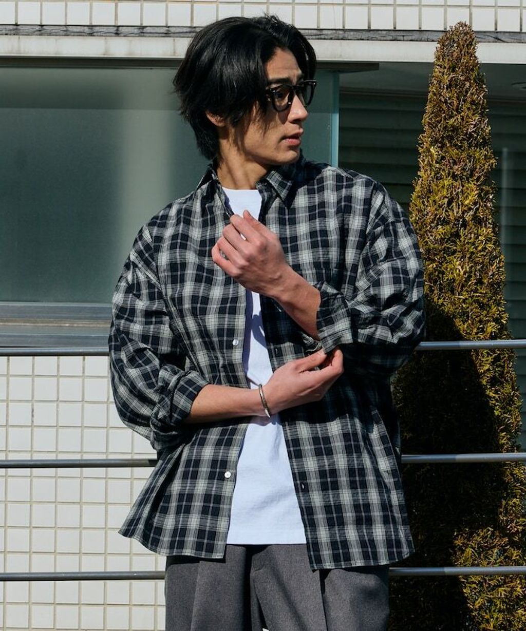 FREAKS STORE 寬鬆版型標領泡泡紗襯衫_18