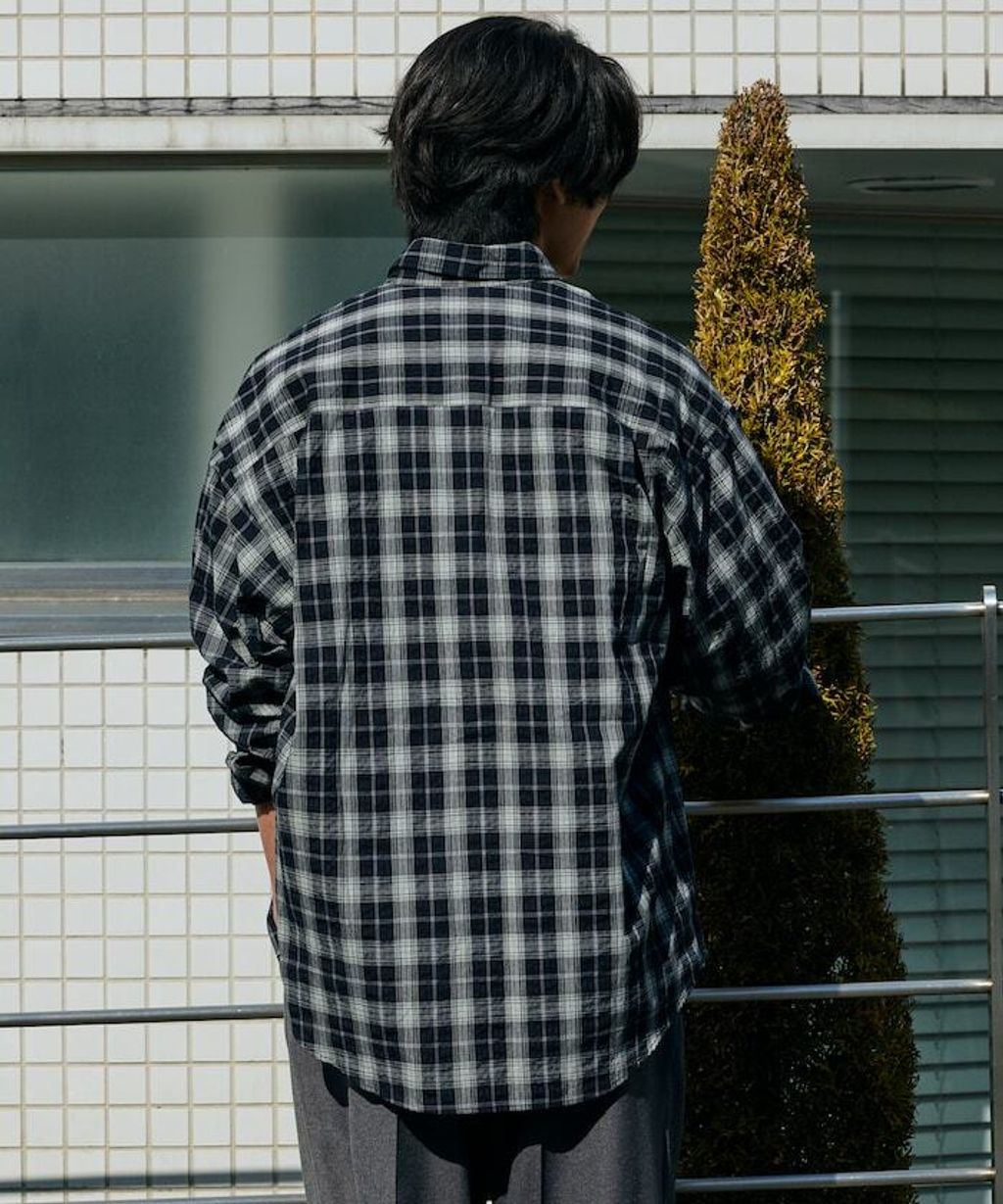 FREAKS STORE 寬鬆版型標領泡泡紗襯衫_21