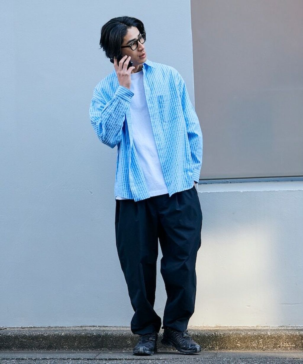 FREAKS STORE 寬鬆版型標領泡泡紗襯衫_26