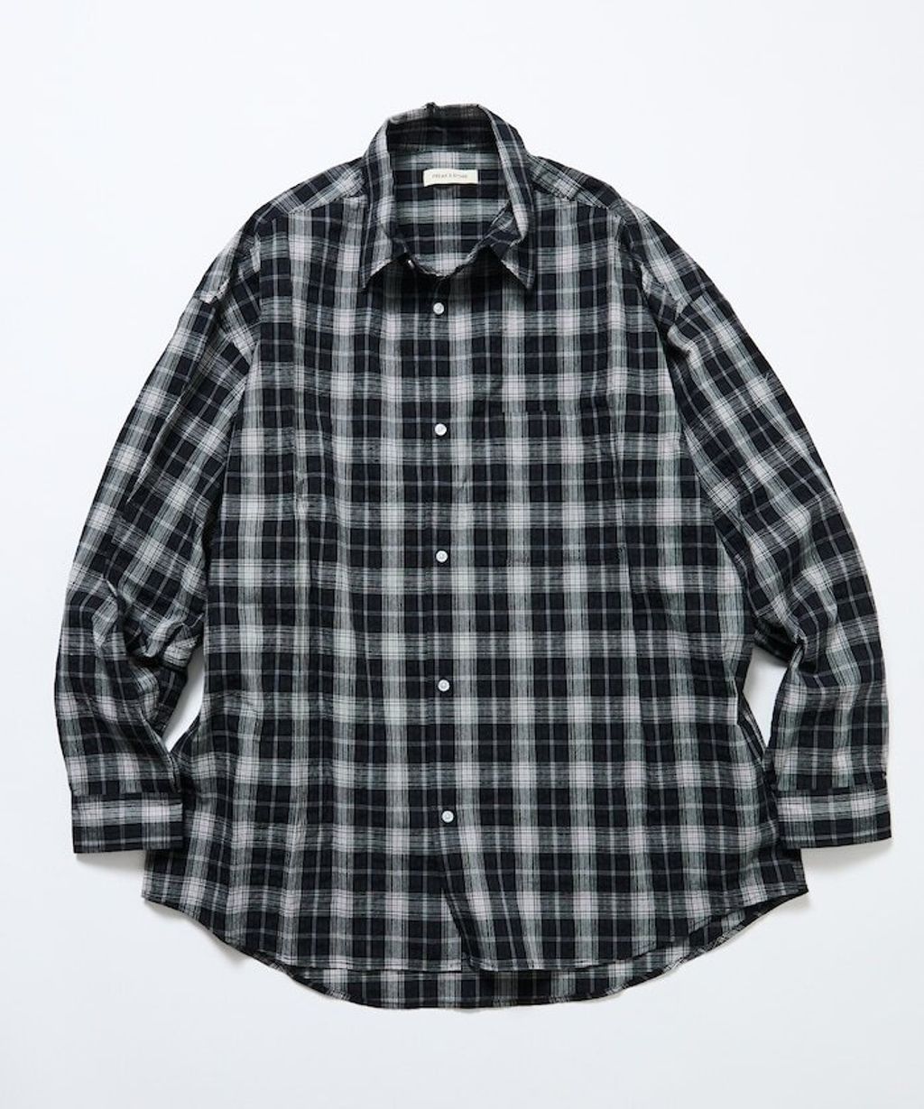 FREAKS STORE 寬鬆版型標領泡泡紗襯衫_12