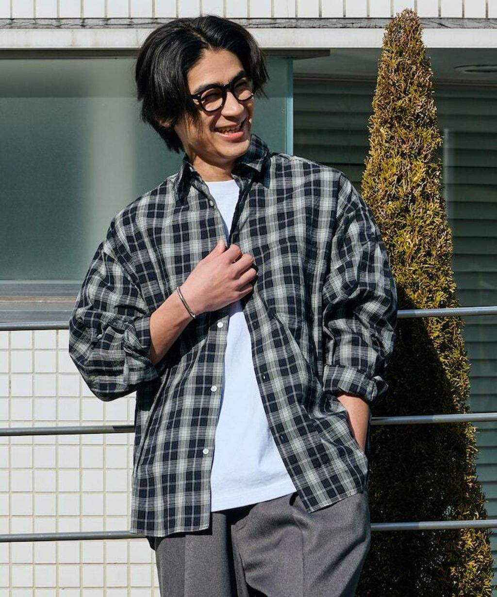 FREAKS STORE 寬鬆版型標領泡泡紗襯衫_23