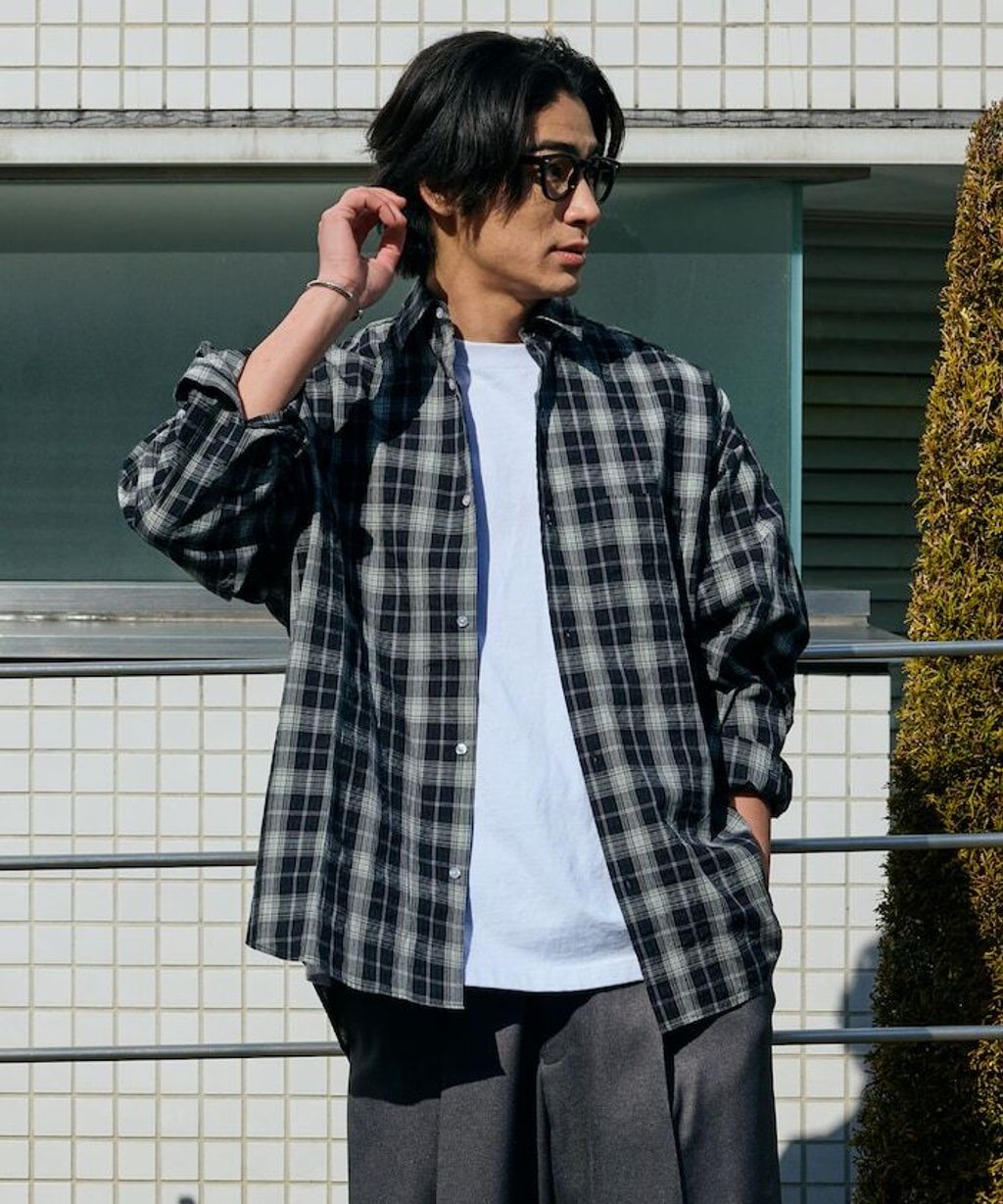 FREAKS STORE 寬鬆版型標領泡泡紗襯衫_22