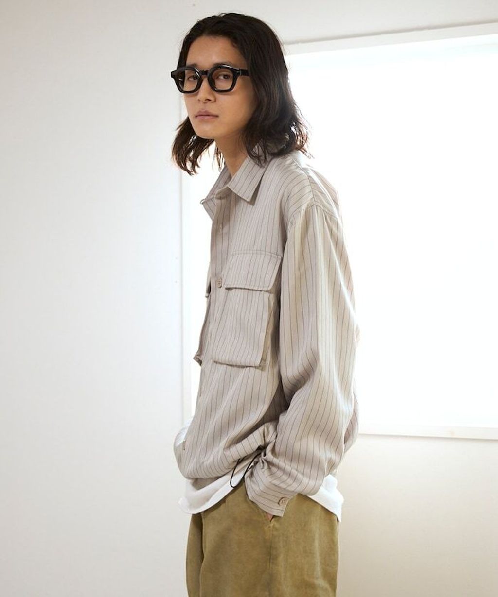 Firsthand 下擺抽繩條紋襯衫外套_28