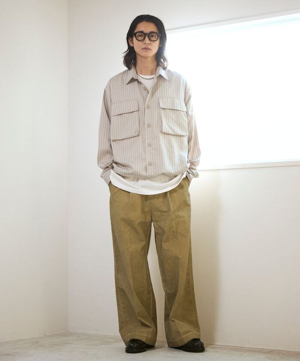 Firsthand 下擺抽繩條紋襯衫外套_33