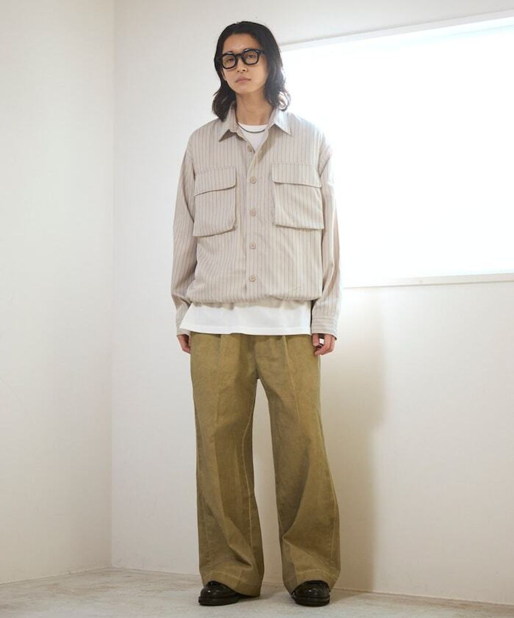 Firsthand 下擺抽繩條紋襯衫外套_37