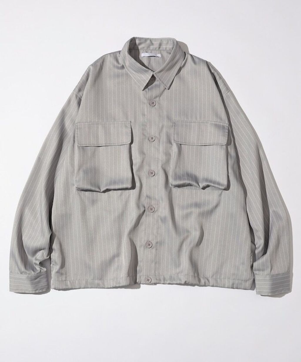 Firsthand 下擺抽繩條紋襯衫外套_50