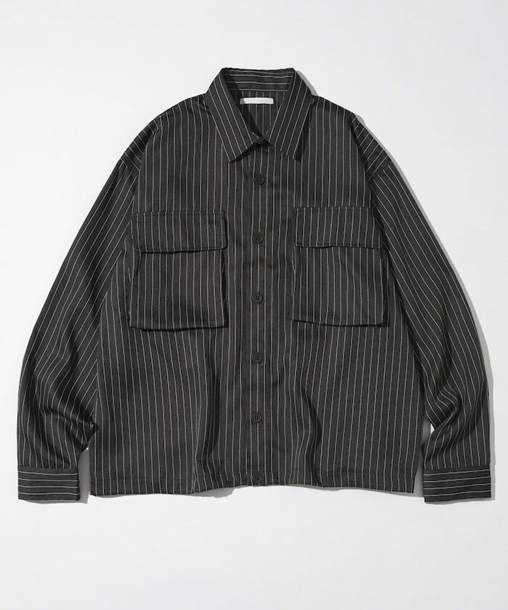 Firsthand 下擺抽繩條紋襯衫外套_48