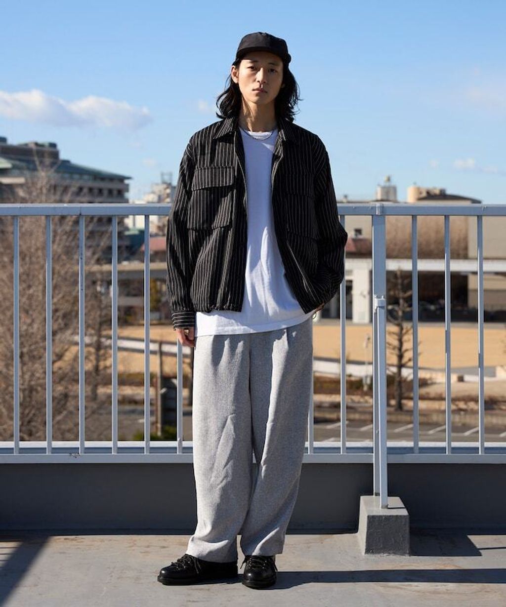 Firsthand 下擺抽繩條紋襯衫外套_20