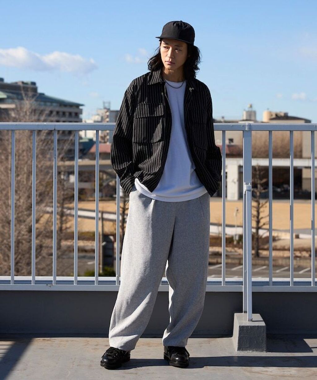 Firsthand 下擺抽繩條紋襯衫外套_21