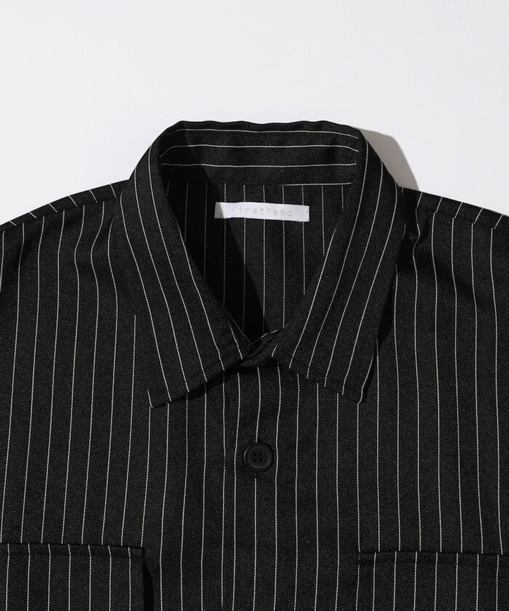 Firsthand 下擺抽繩條紋襯衫外套_40