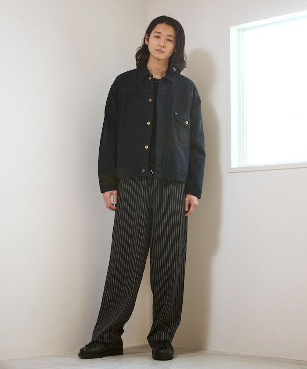 Firsthand 寬版抽繩條紋鬆緊褲_27