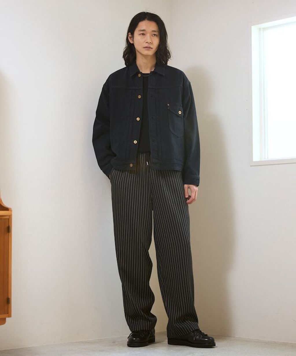 Firsthand 寬版抽繩條紋鬆緊褲_24