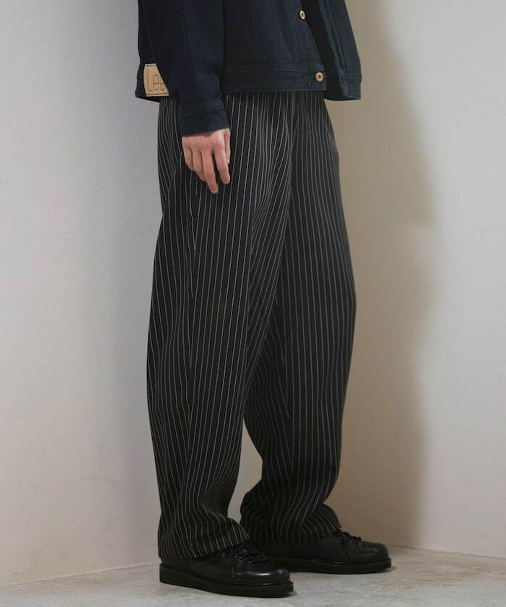 Firsthand 寬版抽繩條紋鬆緊褲_22