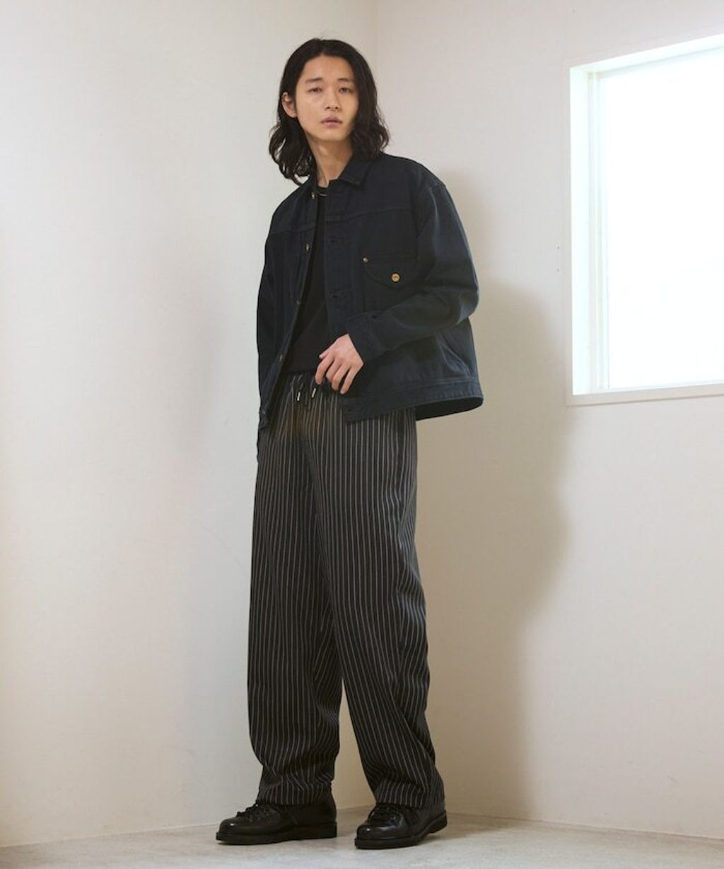 Firsthand 寬版抽繩條紋鬆緊褲_26