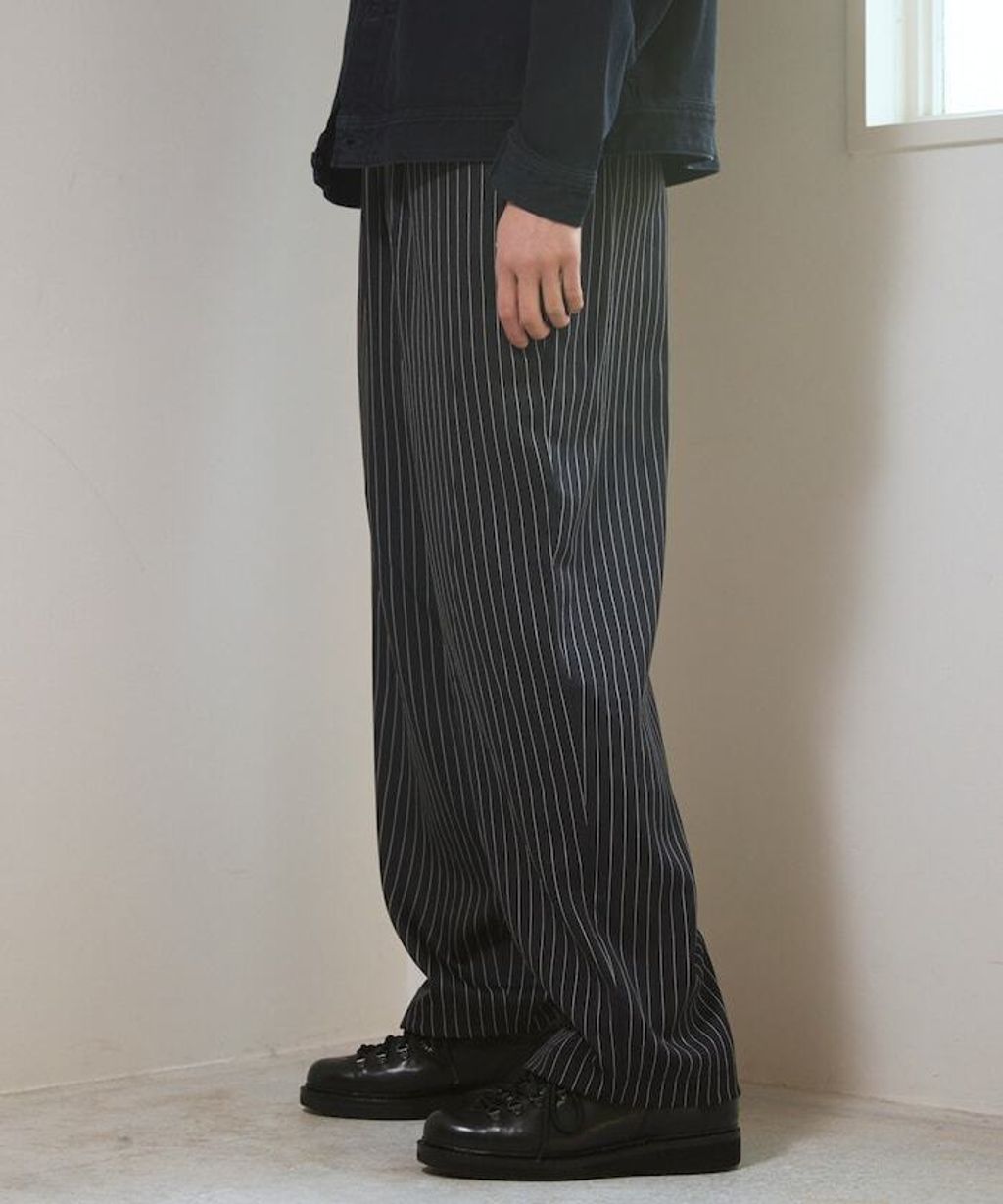 Firsthand 寬版抽繩條紋鬆緊褲_20