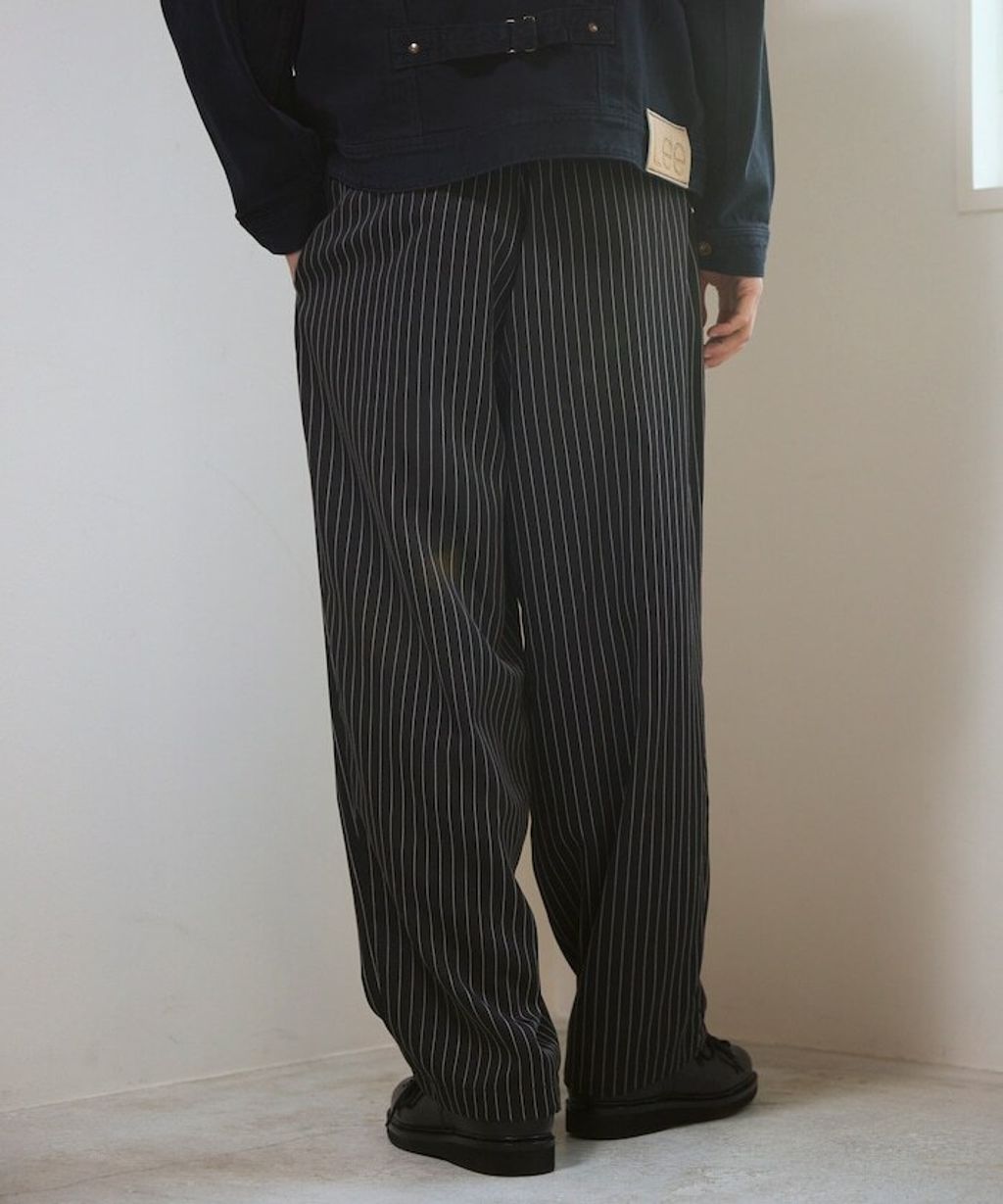 Firsthand 寬版抽繩條紋鬆緊褲_21