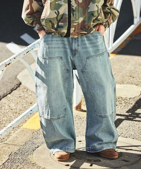 NAUTICA 寬版剪裁牛仔工裝褲_8