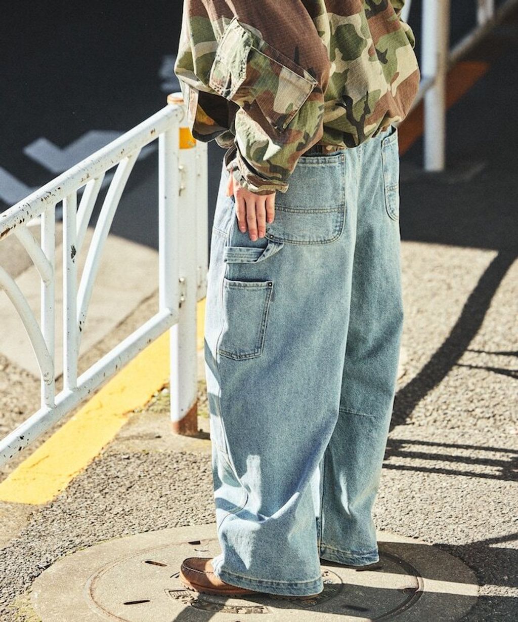 NAUTICA 寬版剪裁牛仔工裝褲_9