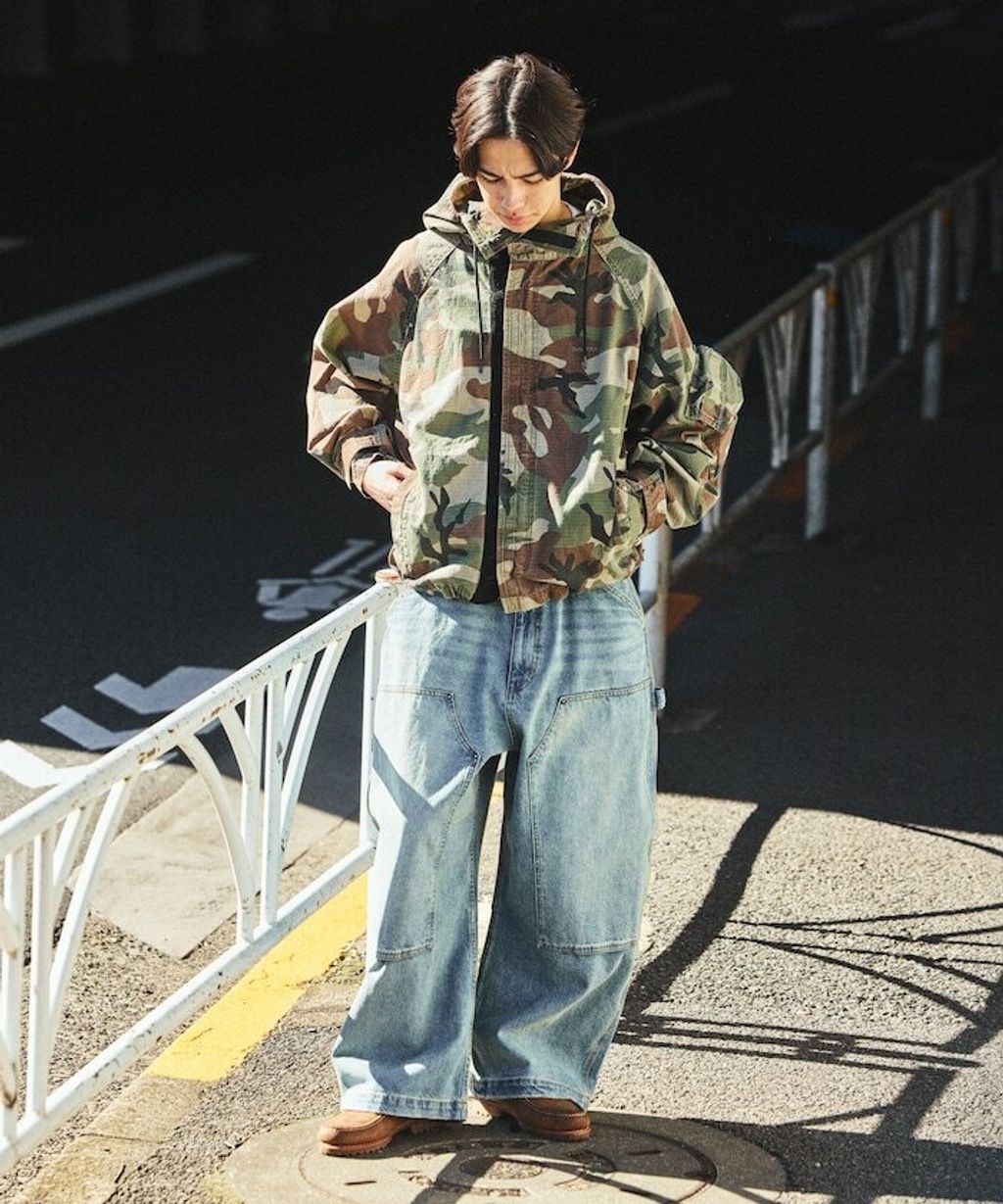 NAUTICA 寬版剪裁牛仔工裝褲_6