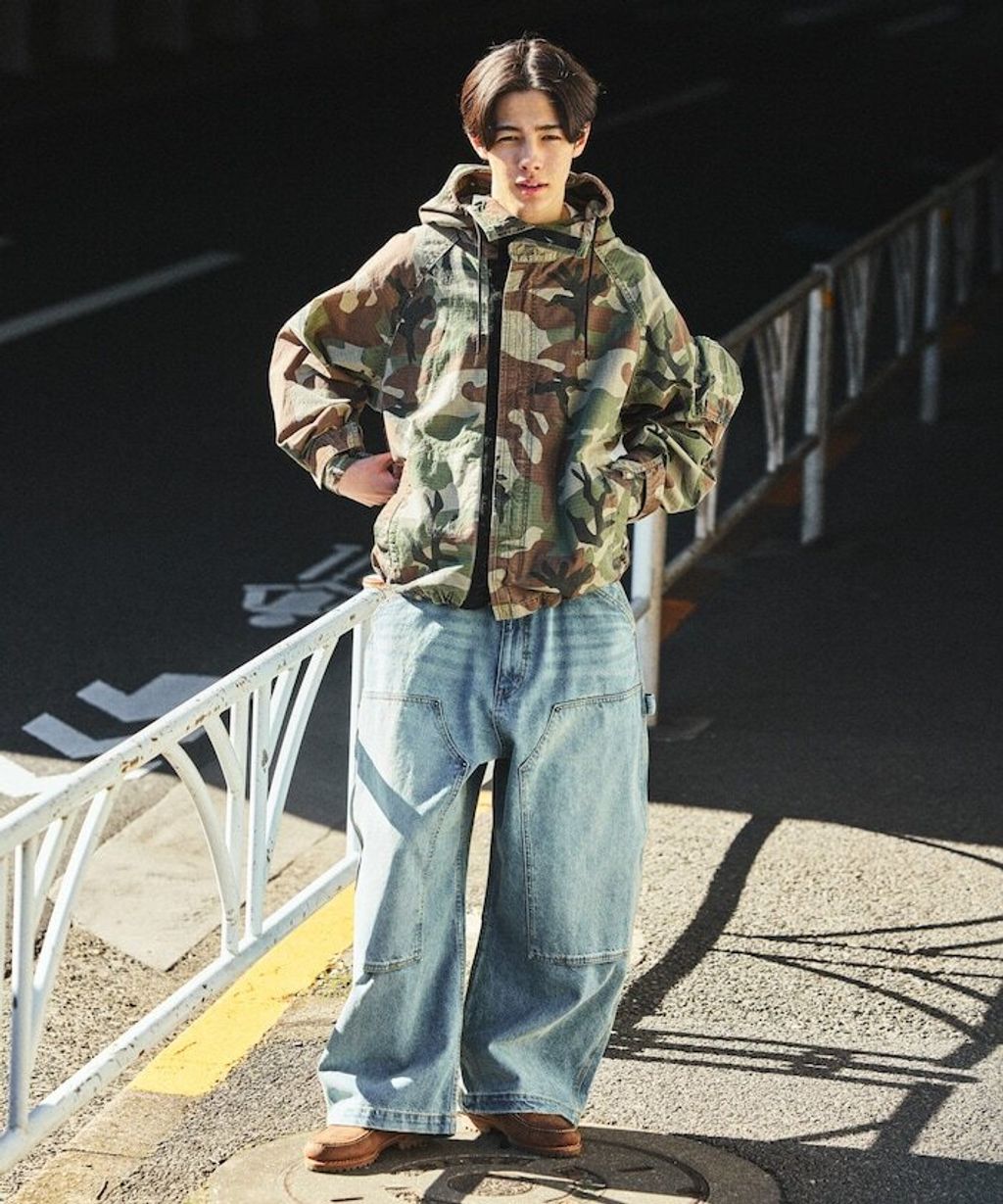 NAUTICA 寬版剪裁牛仔工裝褲_5