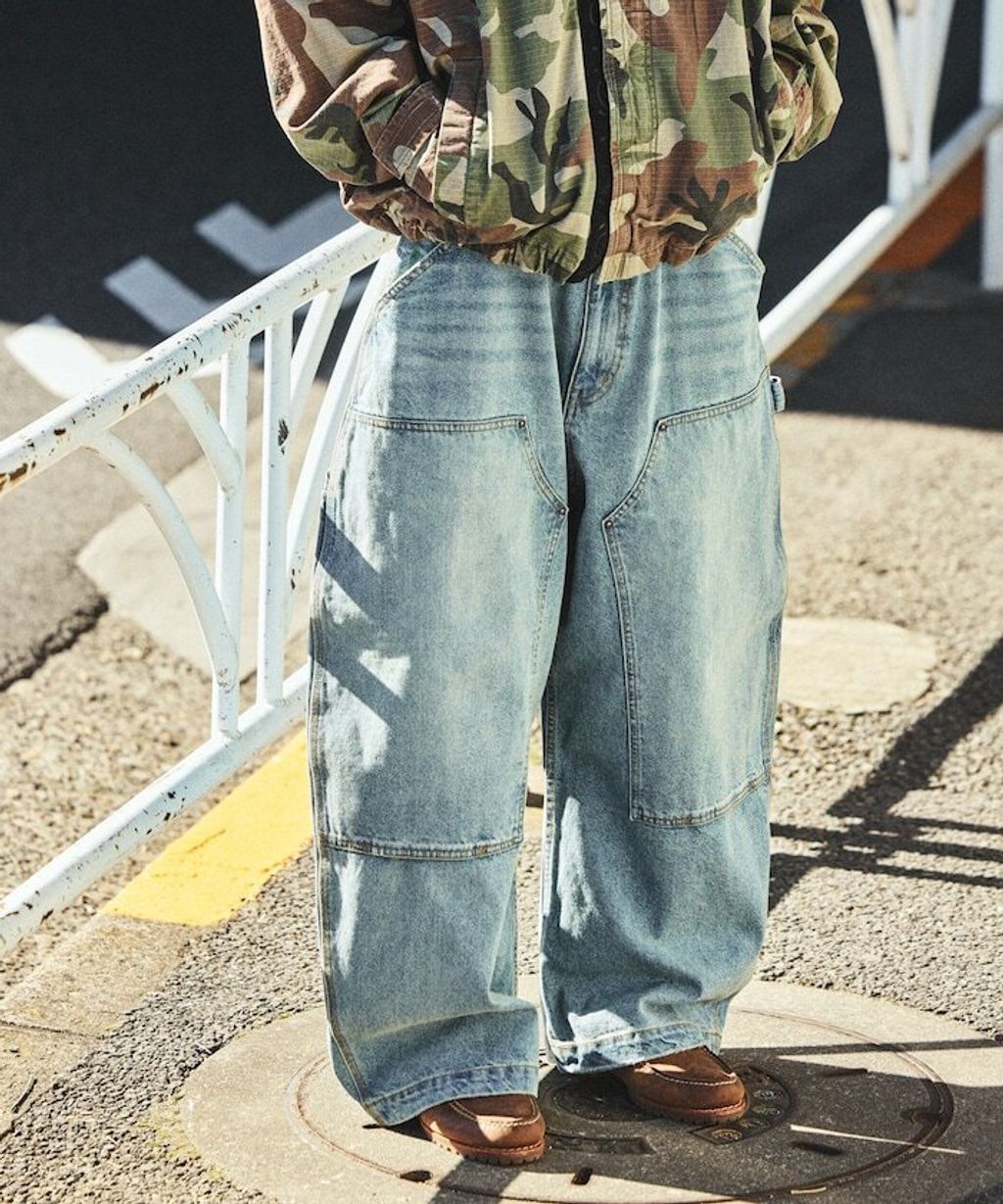 NAUTICA 寬版剪裁牛仔工裝褲_7