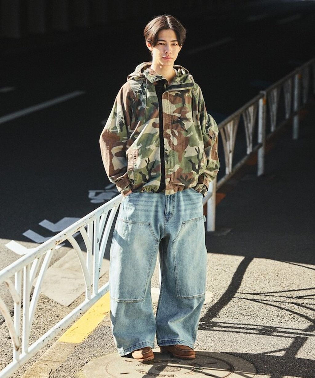 NAUTICA 寬版剪裁牛仔工裝褲_4