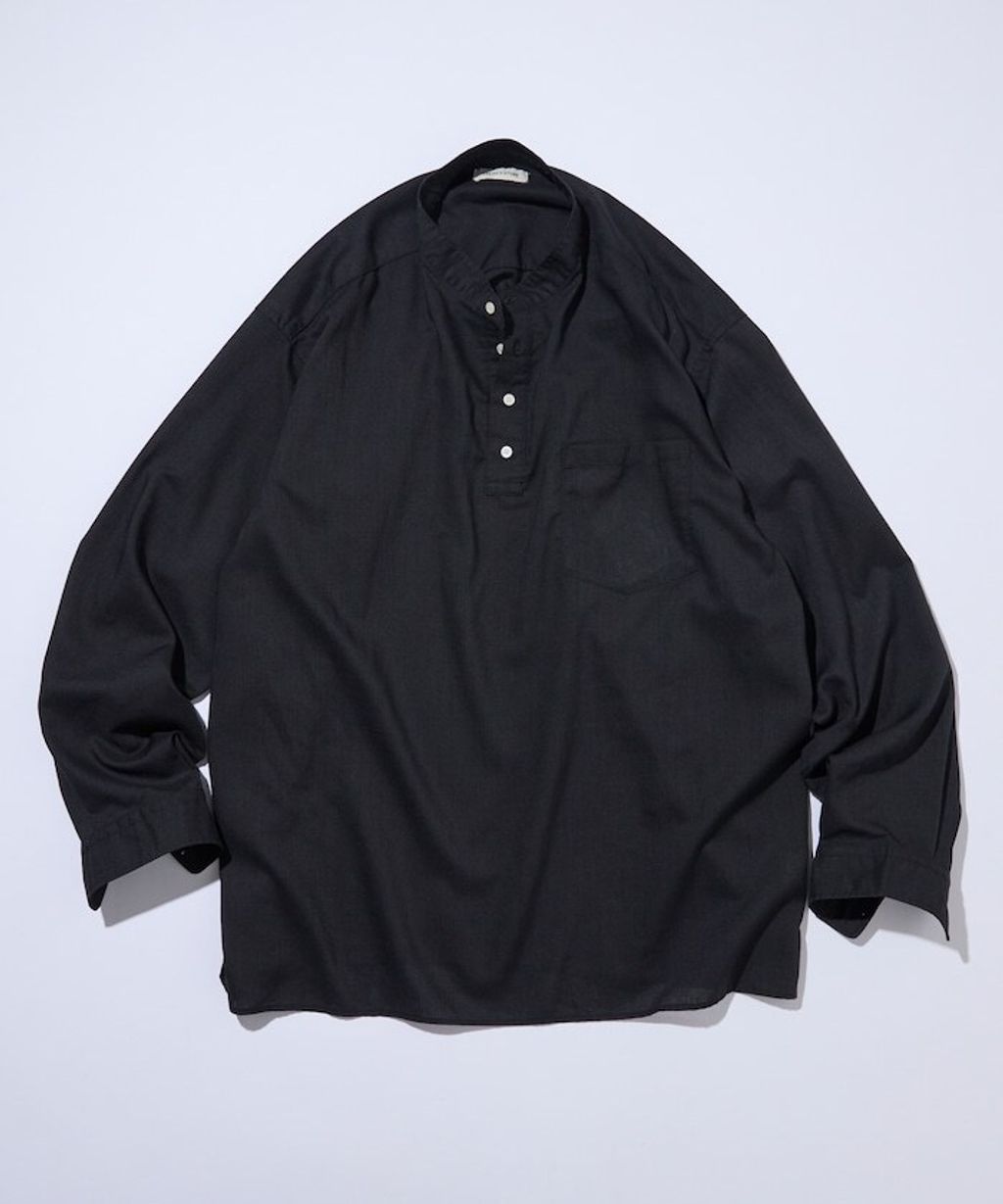 FREAKS STORE 寬鬆版型亞麻混紡立領襯衫_2