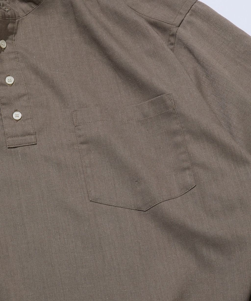 FREAKS STORE 寬鬆版型亞麻混紡立領襯衫_8