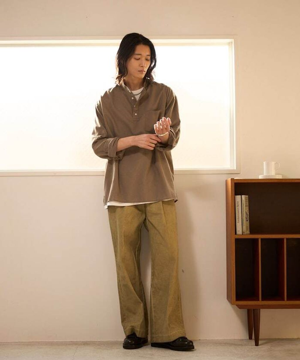 FREAKS STORE 寬鬆版型亞麻混紡立領襯衫_28