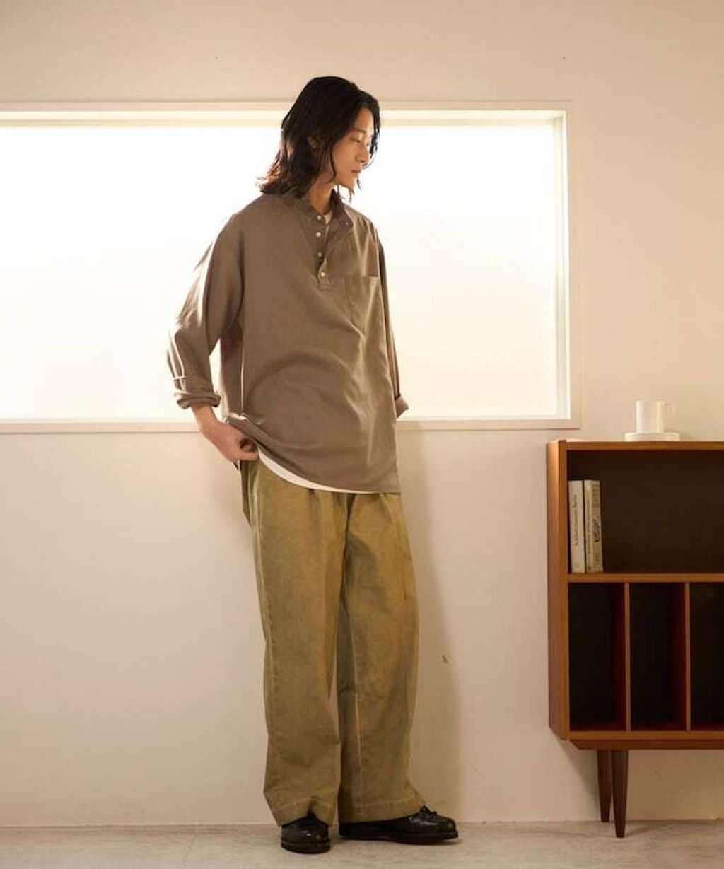 FREAKS STORE 寬鬆版型亞麻混紡立領襯衫_29