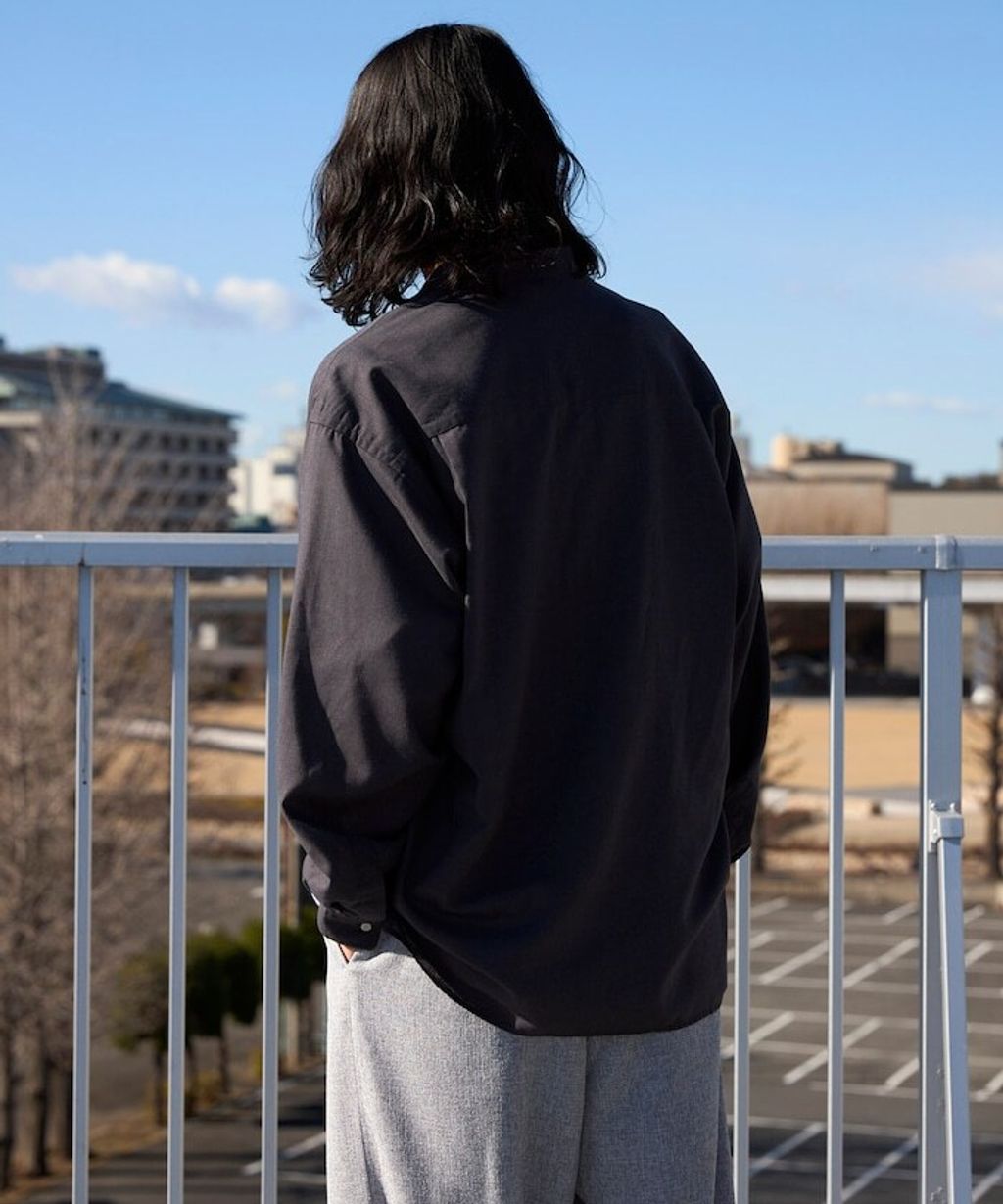 FREAKS STORE 寬鬆版型亞麻混紡立領襯衫_25