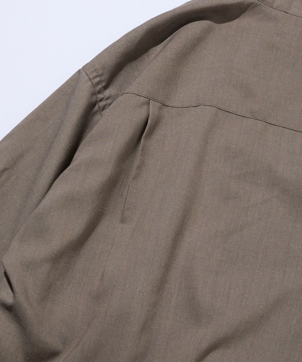 FREAKS STORE 寬鬆版型亞麻混紡立領襯衫_13