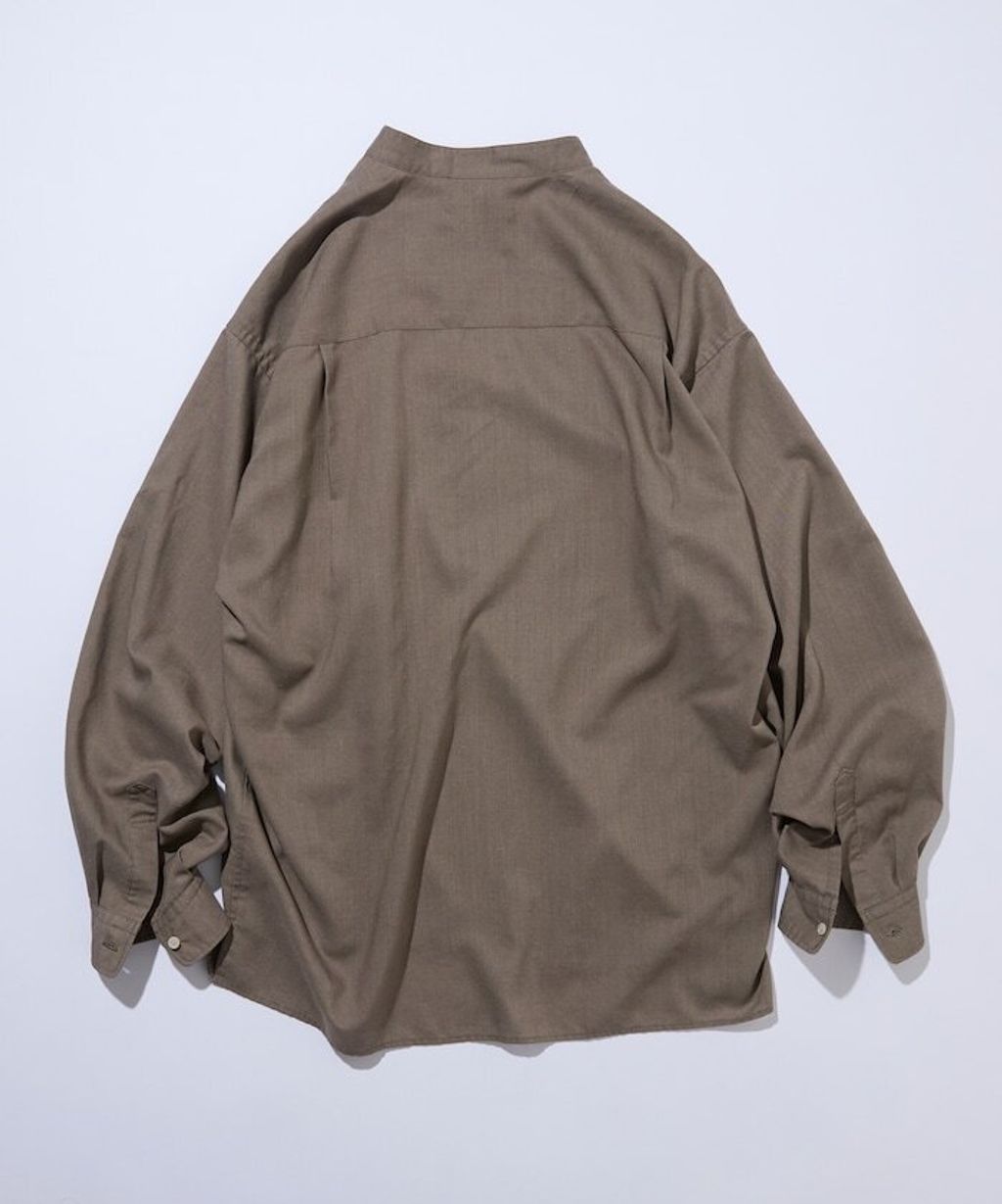 FREAKS STORE 寬鬆版型亞麻混紡立領襯衫_12