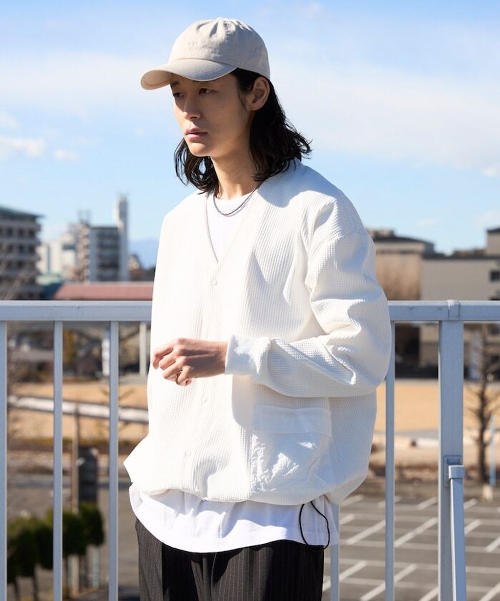 FREAKS STORE 口袋抽繩速乾機能感華夫格開襟衫_8