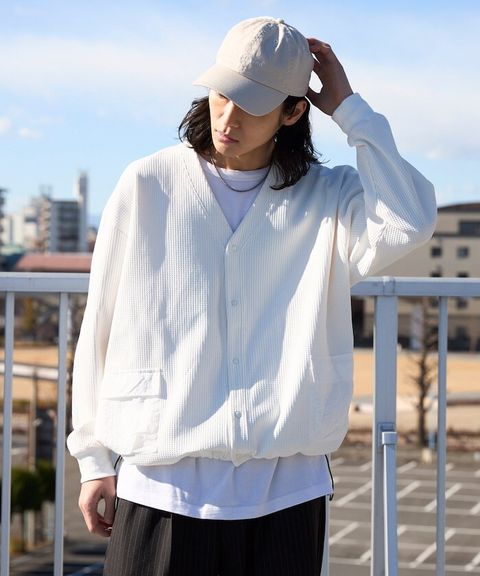 FREAKS STORE 口袋抽繩速乾機能感華夫格開襟衫_7