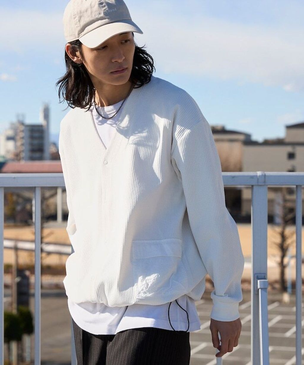 FREAKS STORE 口袋抽繩速乾機能感華夫格開襟衫_5