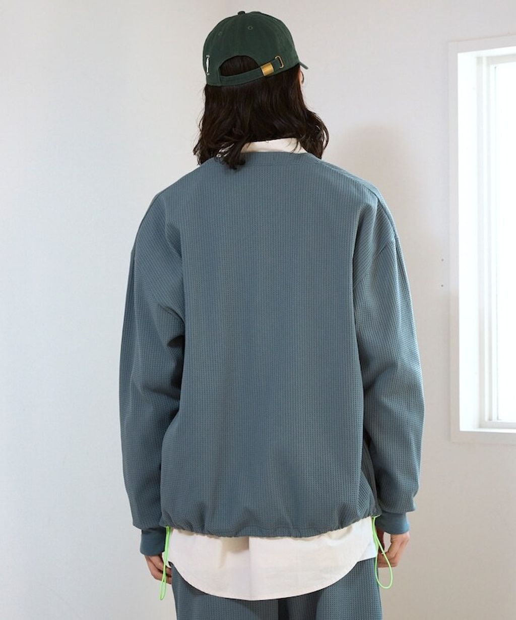 FREAKS STORE 口袋抽繩速乾機能感華夫格開襟衫_24