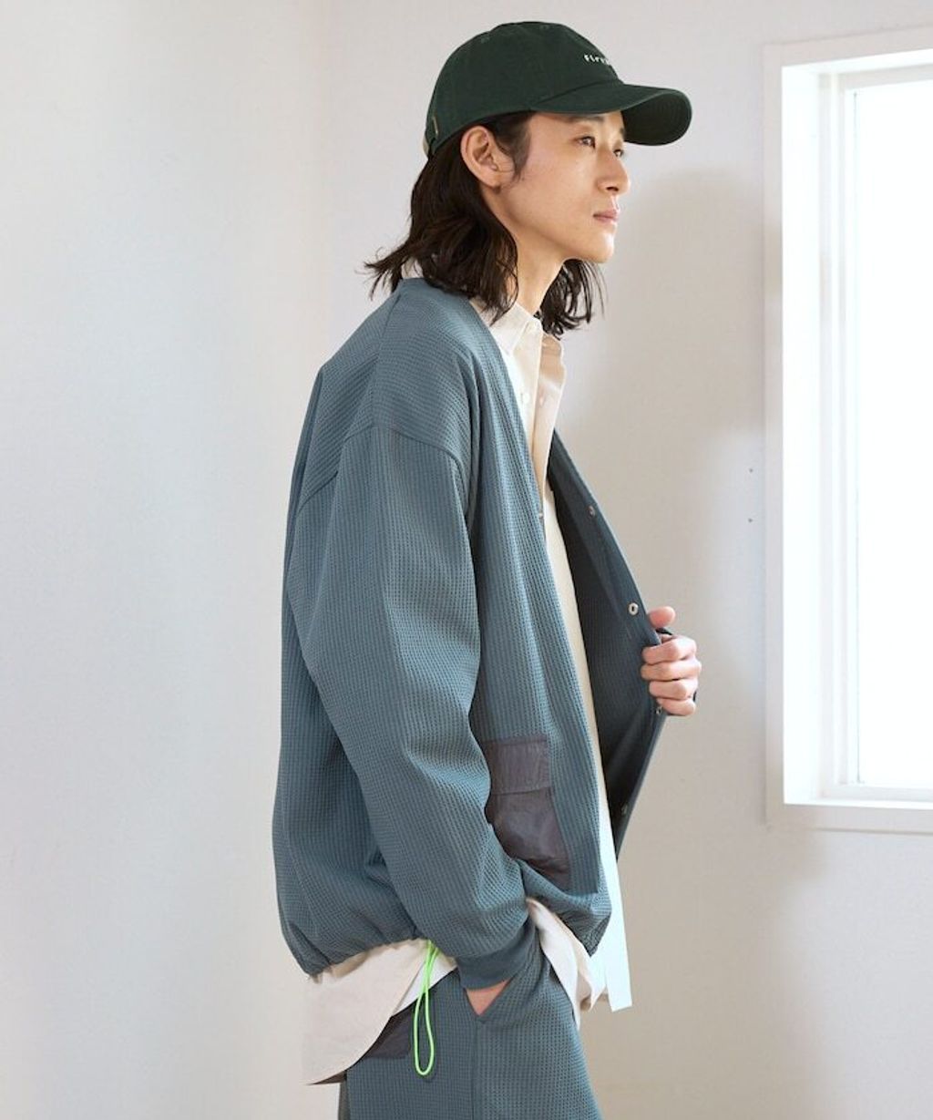 FREAKS STORE 口袋抽繩速乾機能感華夫格開襟衫_26