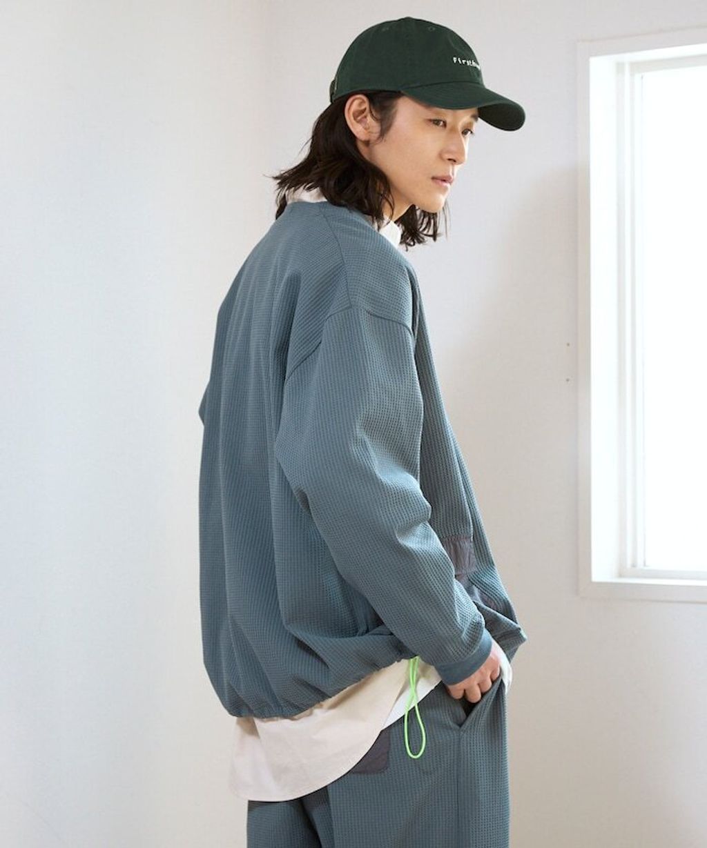 FREAKS STORE 口袋抽繩速乾機能感華夫格開襟衫_25