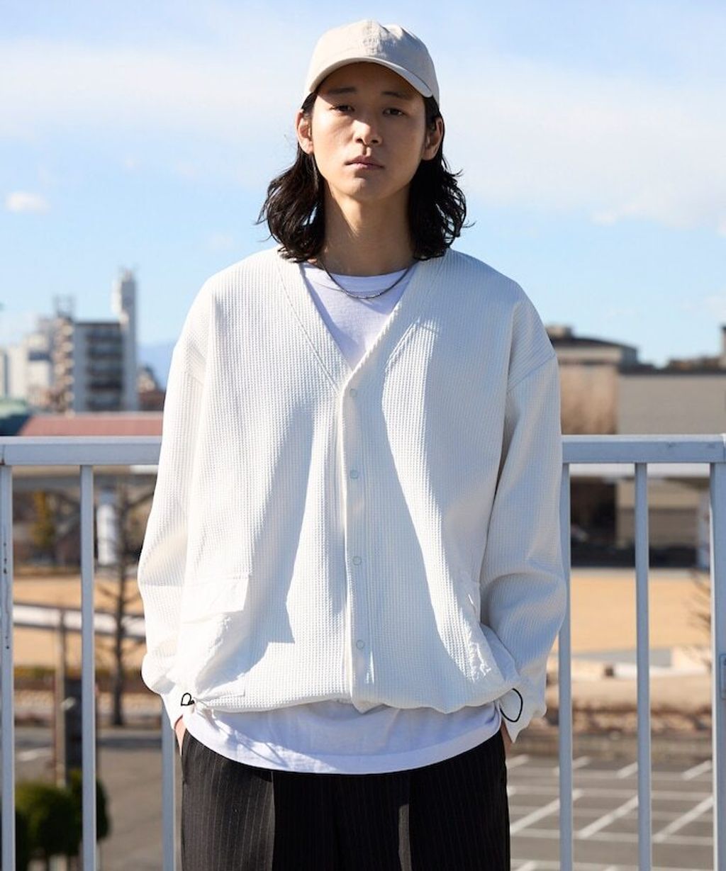 FREAKS STORE 口袋抽繩速乾機能感華夫格開襟衫_12