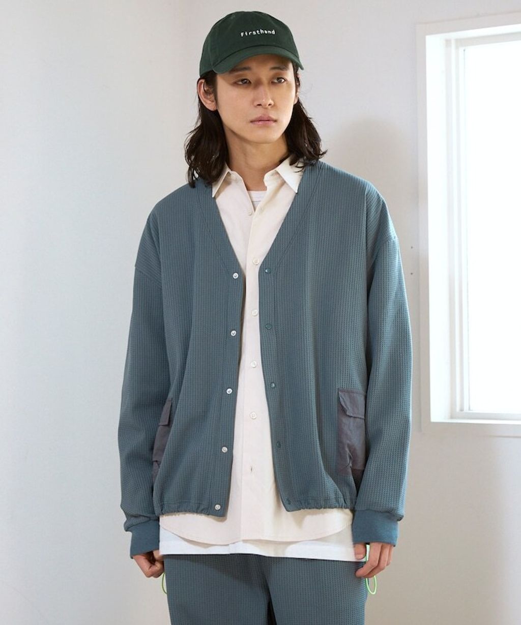 FREAKS STORE 口袋抽繩速乾機能感華夫格開襟衫_20