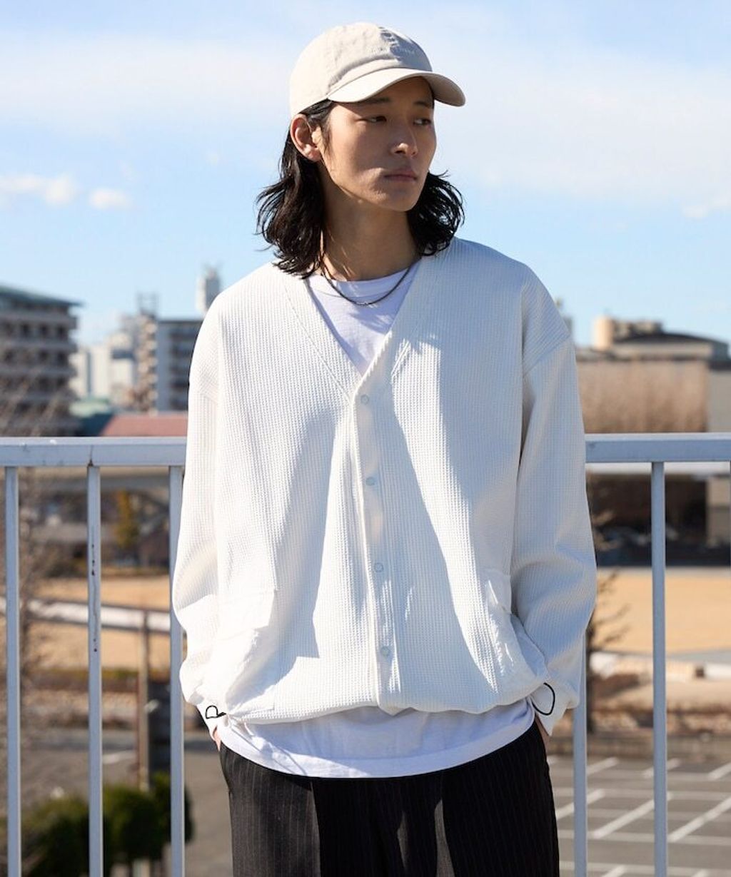 FREAKS STORE 口袋抽繩速乾機能感華夫格開襟衫_13